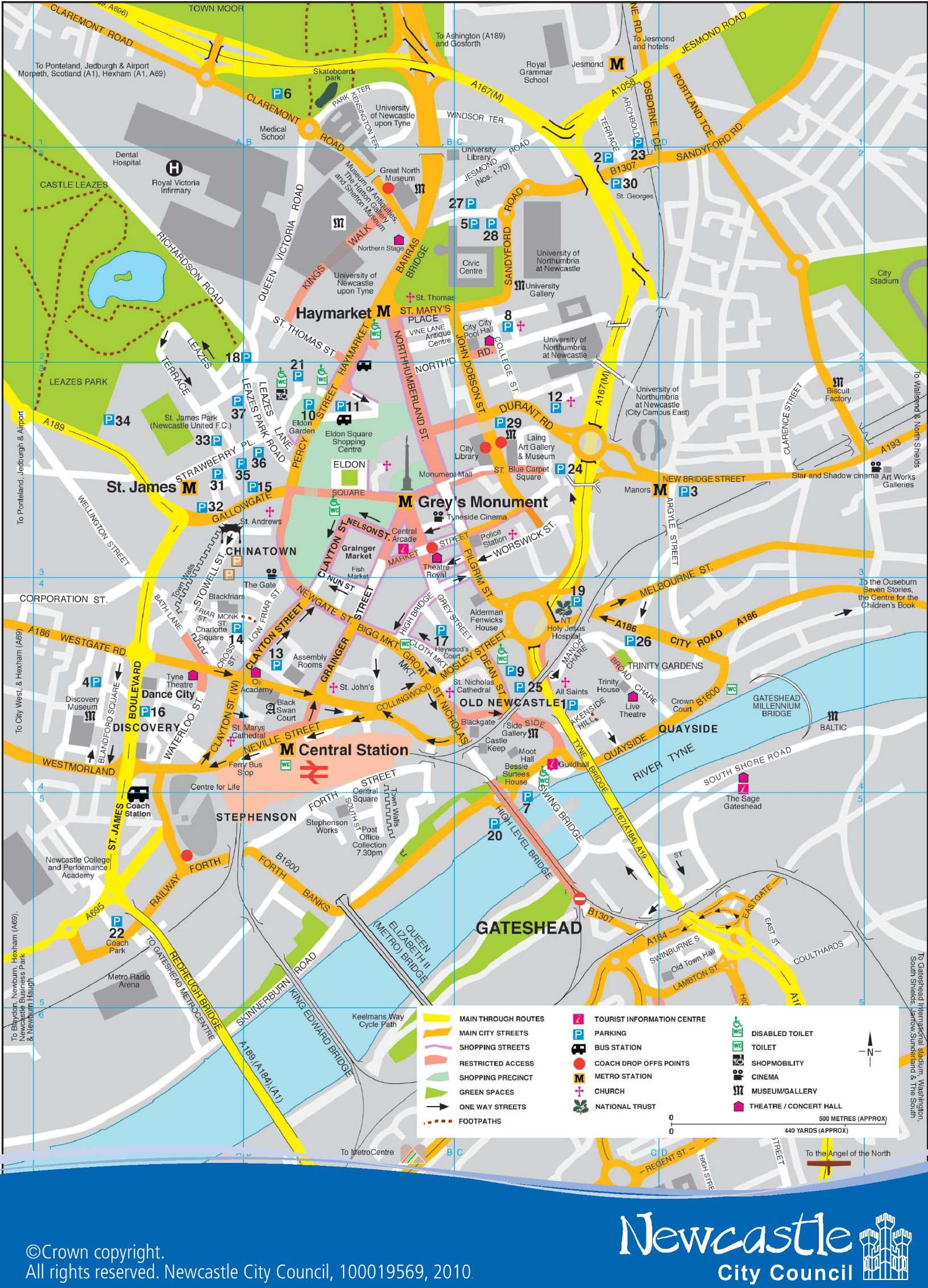 newcastle city center map